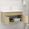Armario para lavabo contrachapada color roble 90x38.5x46 cm 3