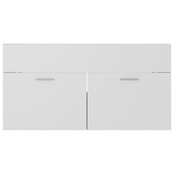 Armario para lavabo contrachapada blanco roble 90x38.5x46 cm M 5