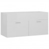 Armario para lavabo contrachapada blanco brillo 90x38.5x46 cm 2