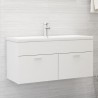 Armario para lavabo madera contrachapada blanco 100x38.5x46 cm 1