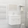 Conjunto de muebles de baño 2 piezas contrachapada blanco 1