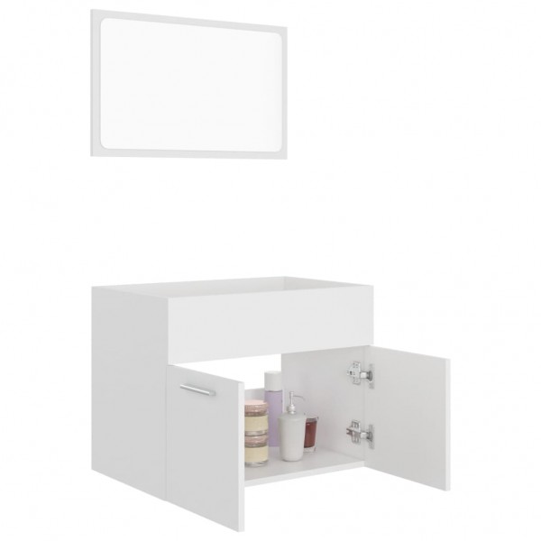 Conjunto de muebles de baño 2 piezas contrachapada blanco M 4