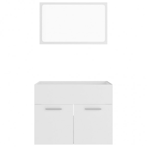 2 pcs conjunto móveis casa de banho derivados de madeira branco M 5