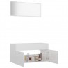 Set muebles de baño 2 piezas madera contrachapada blanco brillo 4