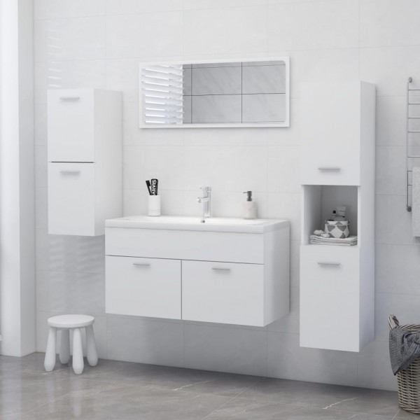 Armario de baño madera contrachapada blanco 30x30x80 cm M 5