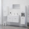 Armario de baño madera contrachapada blanco 30x30x130 cm 5