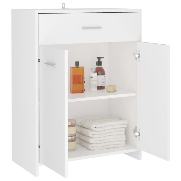 Armario de baño madera contrachapada blanco 60x33x80 cm M 4