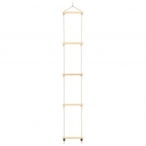 Escalera de cuerda para niños madera maciza y PE 30x168 cm H