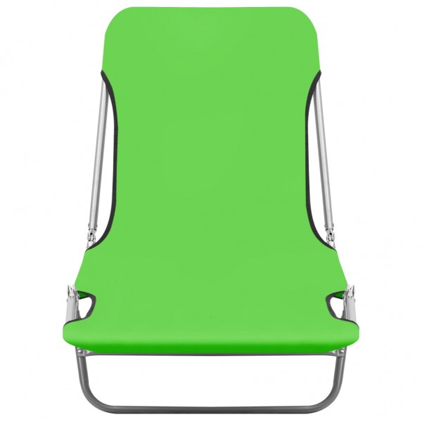 Tumbonas plegables 2 unidades acero y tela verde M 3