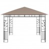 Gazebo c/ rede mosquiteira 3x3x2.73m 180 g/m² cinza-acastanhado 3