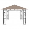 Cenador con mosquitera gris taupe 4x3x2.73 m 180 g/m² 4