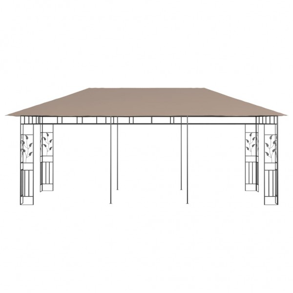 Gazebo c/ rede mosquiteira 6x3x2.73m 180 g/m² cinza-acastanhado M 3