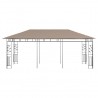 Cenador con mosquitera gris taupe 6x3x2.73 m 180 g/m² 3