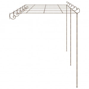 Pérgola de jardín marrón antiguo 6x3x2.5 m hierro H