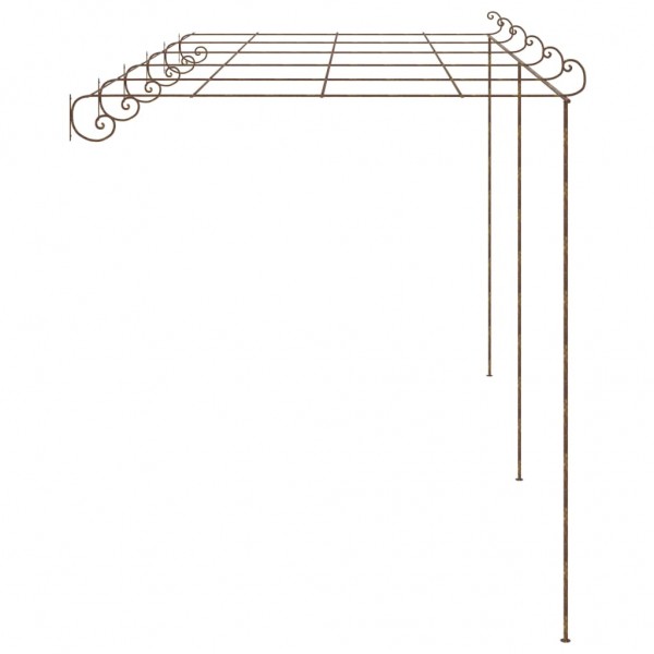 Pérgola de jardín marrón antiguo 6x3x2.5 m hierro M 2