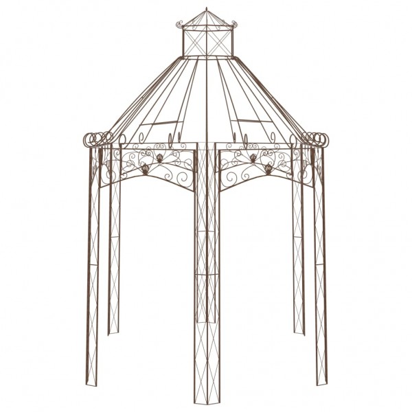 Pérgola de jardín marrón antiguo 400x258x378 cm hierro M 3