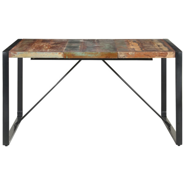 Mesa de jantar 140x140x75 cm madeira recuperada maciça M 2