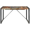 Mesa de jantar 140x140x75 cm madeira recuperada maciça 2
