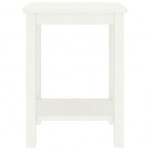 Mesita de noche madera maciza de mango blanco 40x30x50 cm H