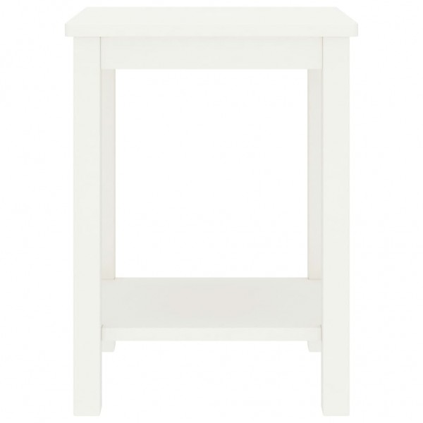 Mesita de noche madera maciza de mango blanco 40x30x50 cm M 2