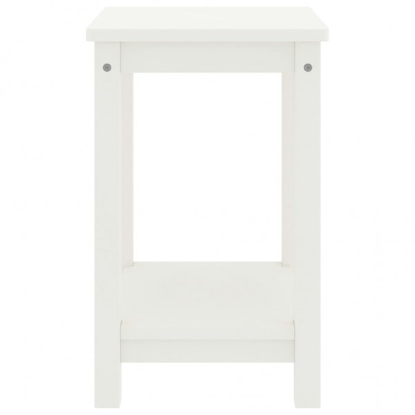 Mesa de cabeceira 35x30x47 cm madeira de pinho maciça branco M 3