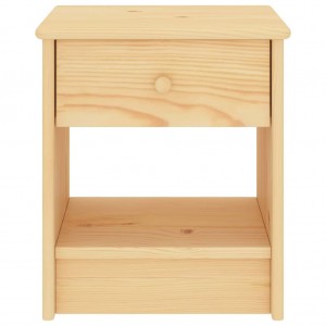 Mesita de noche madera maciza de pino madera clara 35x30x40 cm H