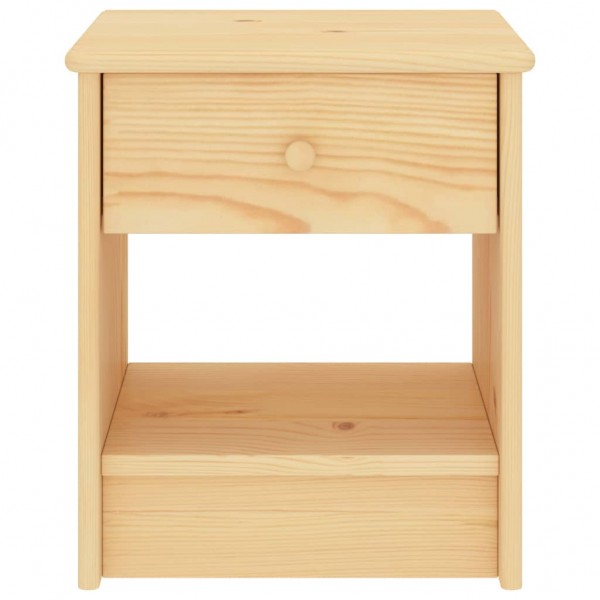 Mesita de noche madera maciza de pino madera clara 35x30x40 cm M 2