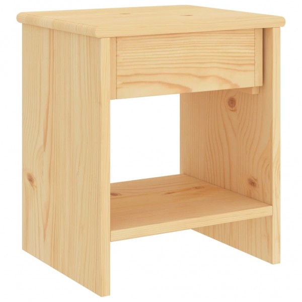 Mesita de noche madera maciza de pino madera clara 35x30x40 cm M 4