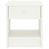 Mesa de cabeceira 35x30x40 cm madeira de pinho maciça branco 2
