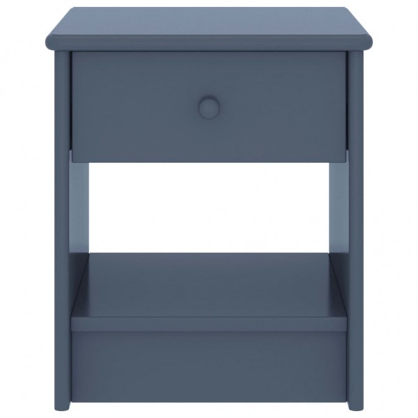 Mesita de noche madera maciza de mango gris claro 35x30x40 cm M 2