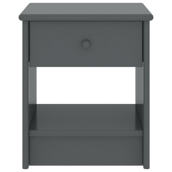 Mesa de cabeceira 35x30x40 cm pinho maciço cinzento-escuro M 2