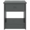 Mesa de cabeceira 35x30x40 cm pinho maciço cinzento-escuro 2