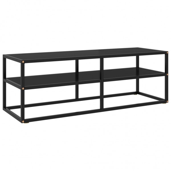 Mueble para TV negro de vidrio negro 120x40x40 cm D