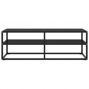 Mueble para TV negro de vidrio negro 120x40x40 cm H
