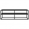 Mueble para TV negro de vidrio negro 120x40x40 cm 2