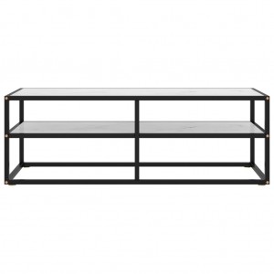 Móvel de TV 120x40x40 cm vidro mármore branco H