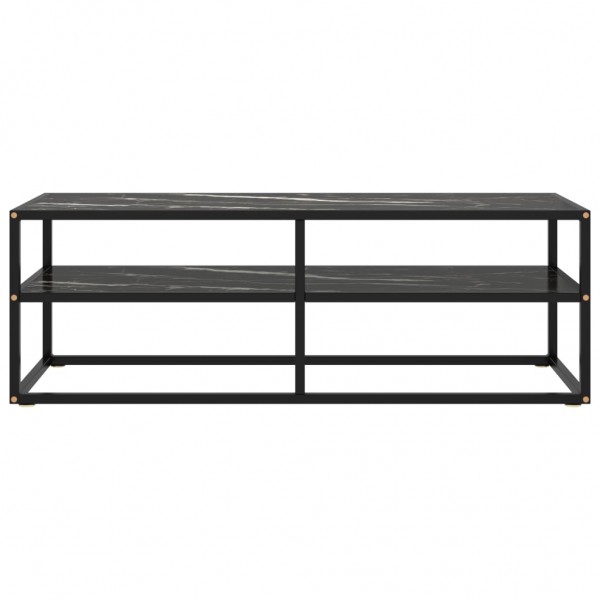 Móvel de TV 120x40x40 cm vidro mármore preto M 2