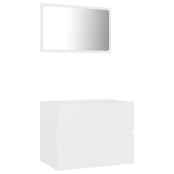2 pcs conjunto de móveis de casa de banho contraplacado branco M 2