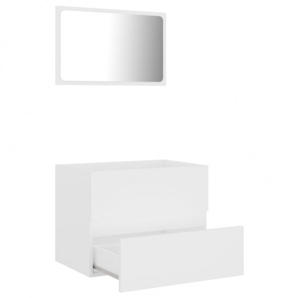 Juego de muebles de baño 2 pzas madera contrachapada blanco M 5
