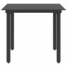 Mesa de jantar para jardim 80x80x74 cm aço e vidro preto 3