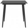 Mesa de jantar para jardim 80x80x74 cm aço e vidro preto 3
