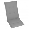 Cojín silla de jardín respaldo alto 6 uds tela gris 120x50x3 cm 2