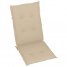Cojín silla de jardín respaldo alto 6 uds tela beige 120x50x3cm 2