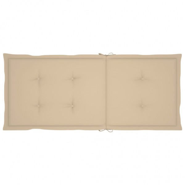 Cojín silla de jardín respaldo alto 6 uds tela beige 120x50x3cm M 3