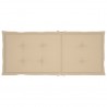 Cojín silla de jardín respaldo alto 6 uds tela beige 120x50x3cm 3