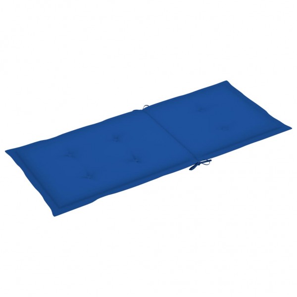 Cojín silla de jardín respaldo alto 2 uds tela azul 120x50x3 cm M 3