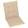 Cojín de silla de jardín respaldo bajo 6 uds tela Oxford beige 2