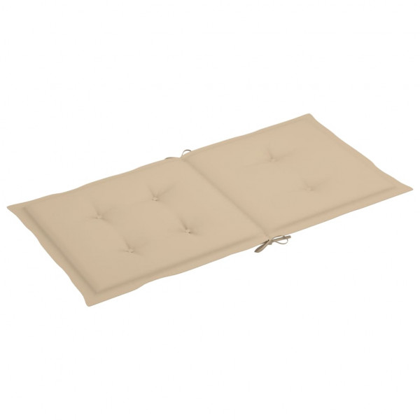 Cojín de silla de jardín respaldo bajo 6 uds tela Oxford beige M 3