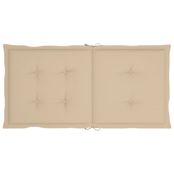 Cojín de silla de jardín respaldo bajo 6 uds tela Oxford beige M 4