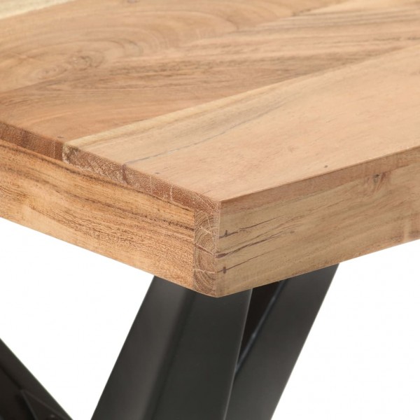 Mesa de comedor de madera maciza de acacia 120x60x76 cm M 4